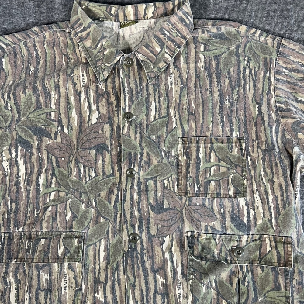 Vtg Spartan Realtree Camo Jacket Mens XXXL Bark Leaf Camouflage Button Up Boxy - Picture 3 of 5